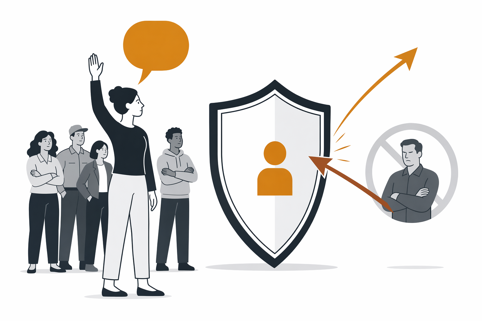Illustration for Retaliation: punished for speaking up