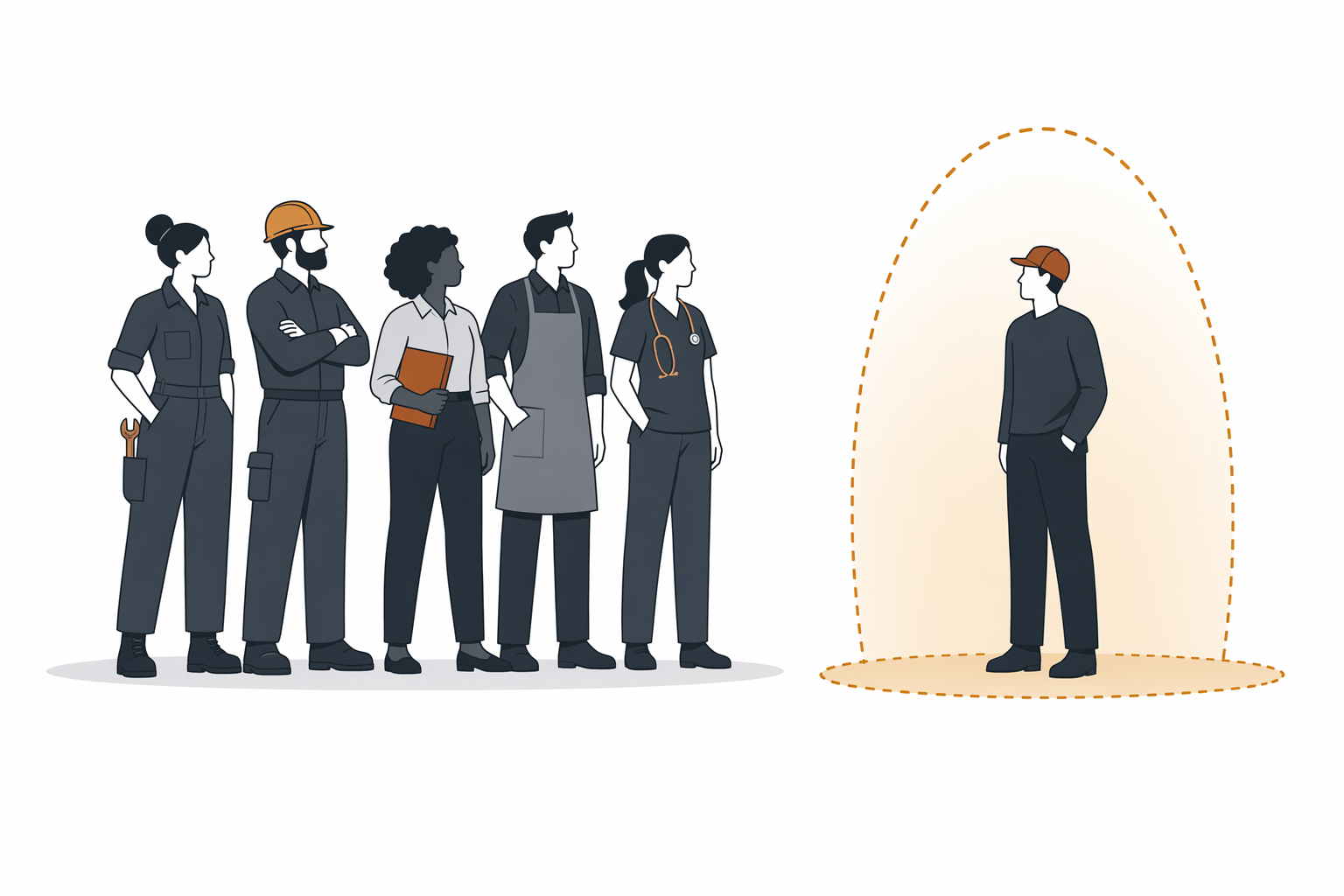 Illustration for Workplace discrimination at work